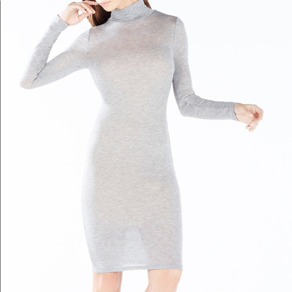 Bcbgmaxazria Grey semi-sheer midi dress - NWT!